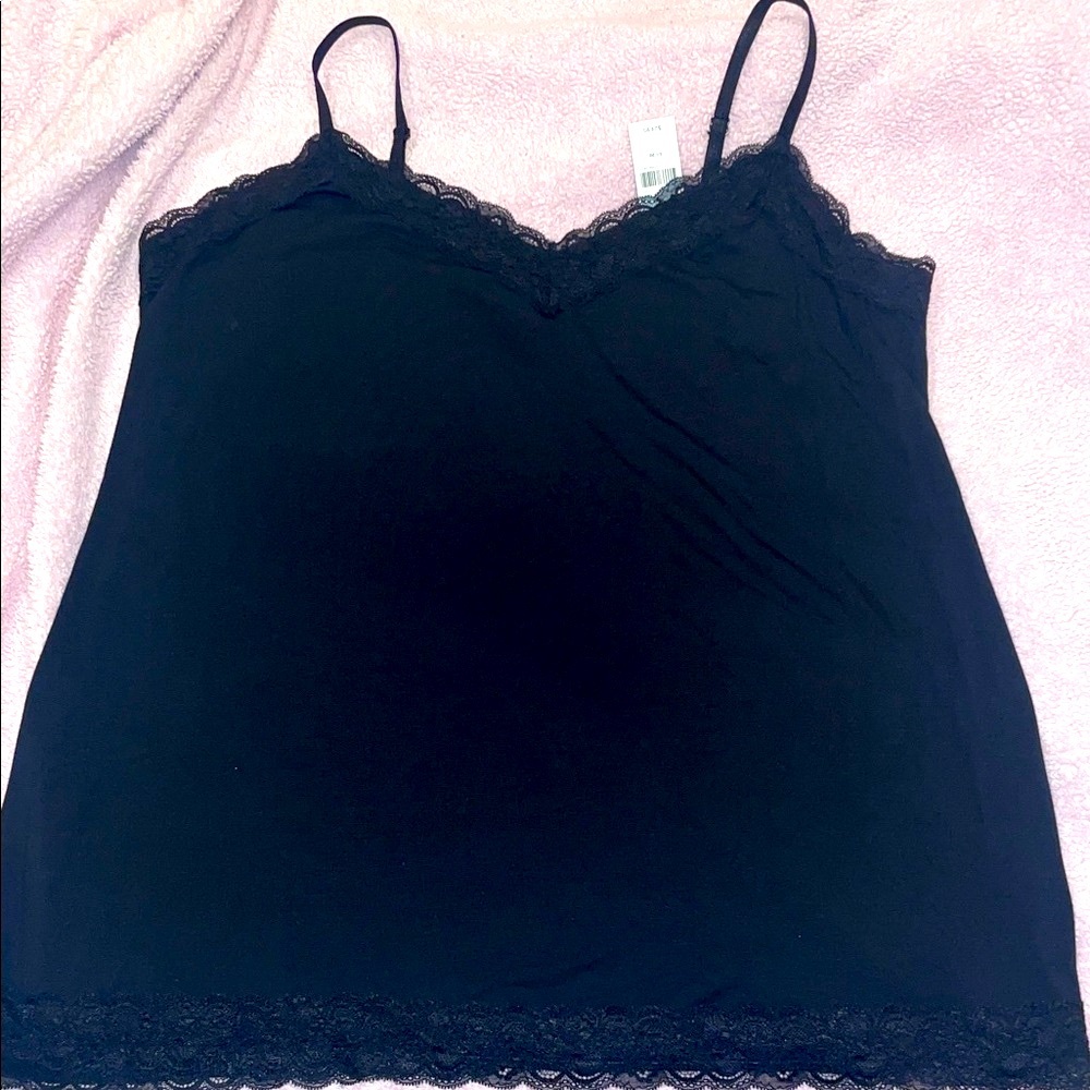 Lane Bryant Black Camisole with Lace Detail